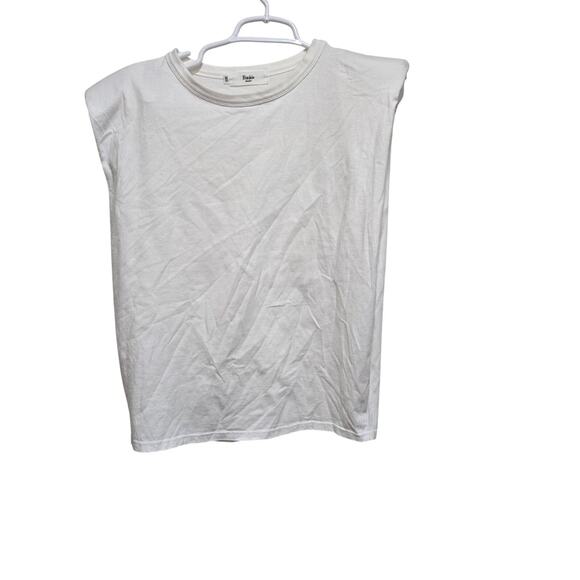 The Frankie Shop Eva White Padded Shoulder Tee XS - Picture 1 of 11